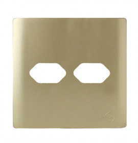 Placa p/ 2 Tomadas 4x4 - Novara Dourado